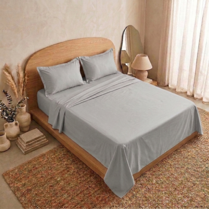 Parure de lit unie - Gris