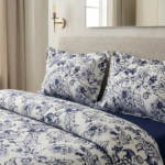 Pack housse de couette imprimée - Grandes fleurs bleu marine – Image 2