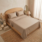 Parure de lit unie - Marron clair