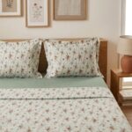 Parure de lit imprimée – Fleurie vert pastel – Image 2