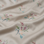 Parure de lit imprimée - Bouquet grège et bleu canard – Image 3