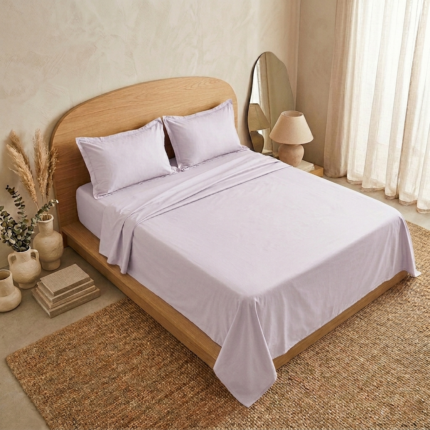 Parure de lit unie - Mauve lilas