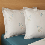 Pack housse de couette imprimée - Bouquet grège et bleu canard – Image 2