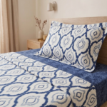 Parure de lit imprimée - Graphique bleue indigo – Image 2
