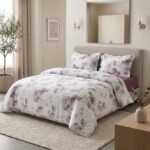 Pack housse de couette imprimée - Aquarelle mauve