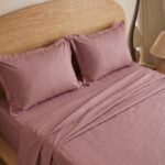 Parure de lit unie - Mauve foncé – Image 2