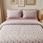 Pack housse de couette imprimée - Fleurie mauve pastel – Image 2