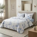 Pack housse de couette imprimée - Aquarelle bleu