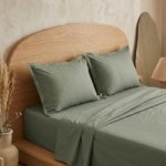 Parure de lit unie - Vert militaire – Image 2