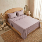 Parure de lit unie - Mauve clair