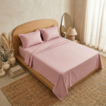 Parure de lit unie - Rose