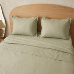 Parure de lit unie - Vert amande – Image 2