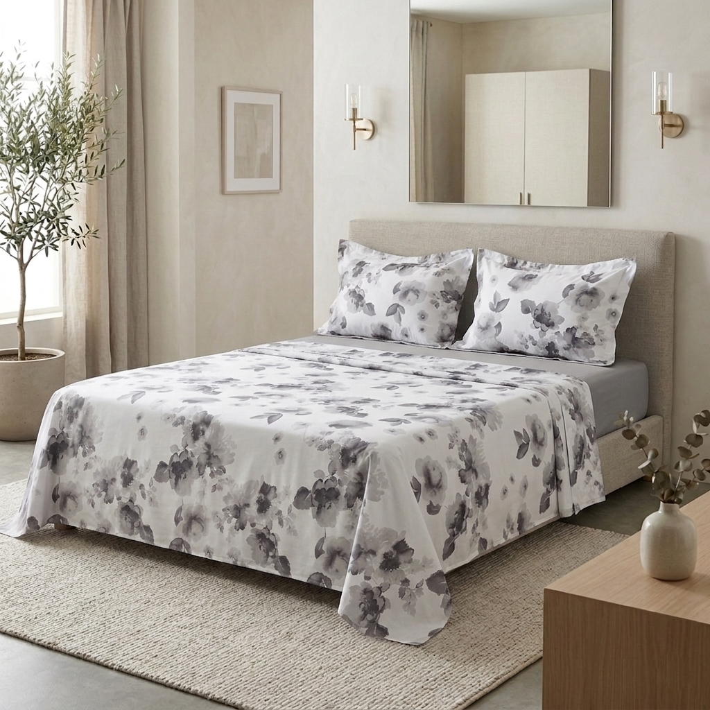 c54f11e2-ea40-4ec0-bbc5-d05785d52ab2 Parure de lit imprimée - Aquarelle gris – Image 1
