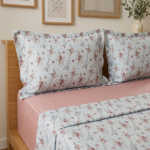 Parure de lit imprimée – Fleurie bleu pastel – Image 2