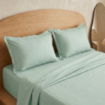 Parure de lit unie - Vert d'eau – Image 2