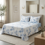 Parure de lit imprimée -  Aquarelle bleu