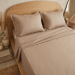 Parure de lit unie - Marron clair – Image 2