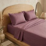 Parure de lit unie - Rouge amarante – Image 2