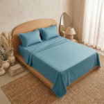 Parure de lit unie - Bleu canard