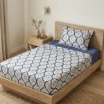 Parure de lit imprimée - Graphique bleue indigo