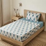 Parure de lit imprimée - Abstraite bleue turquoise