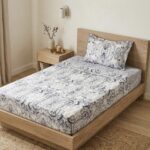 Parure de lit imprimée - Baroque gris bleuté