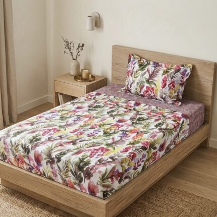 Parure de lit imprimée - Jardin aquarelle multicolore