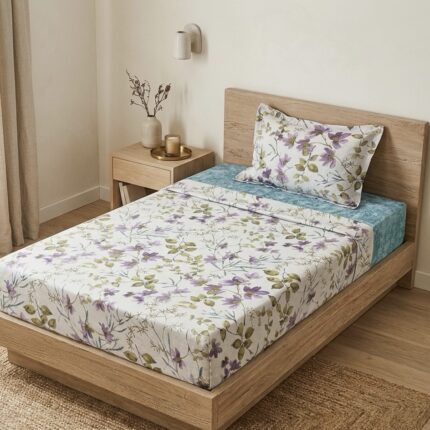 Parure de lit imprimée - Florale lavande