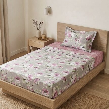 Parure de lit imprimée - Florale rose