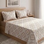 Parure de lit imprimée – Losange beige