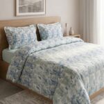 Pack housse de couette imprimée - Géométrique vert d'eau