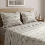 Parure de lit imprimée – Rayé beige – Image 2
