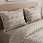 Pack housse de couette imprimée - Rayé beige – Image 2