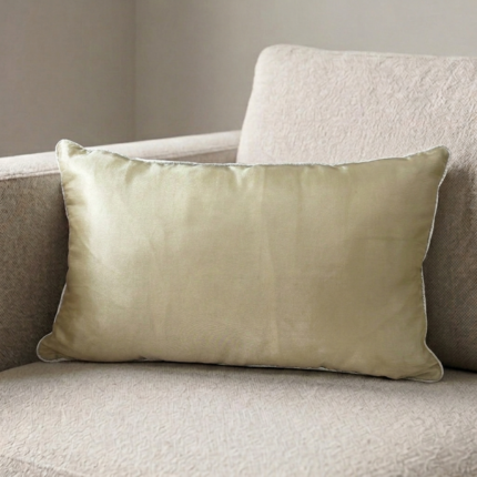 Coussin rectangulaire doré taffetas