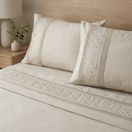 Parure unie beige - Bande arabesque