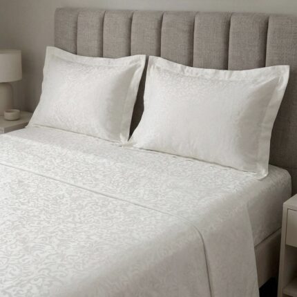 Parure jacquard tissé - Blanc cassé