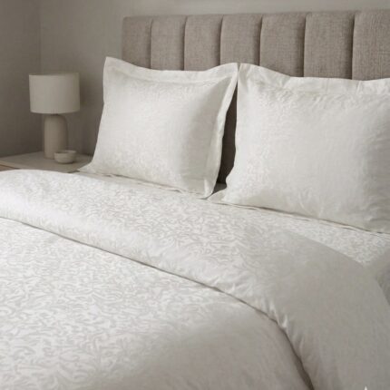Pack housse de couette jacquard - Blanc cassé