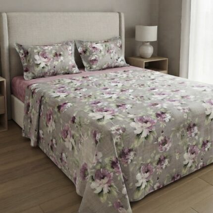 Parure de lit imprimée - Florale rose
