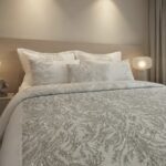 Couvre-lit 6 pièces - Blanc pailleté à tiges denses