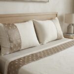 Parure unie beige - Bande bronze à motif floral