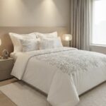 Couvre-lit 6 pièces - Blanc pailleté à tiges denses – Image 3
