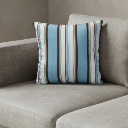 Coussin carré rayé multicolore