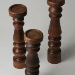 Série de 3 chandeliers en bois - Echecs