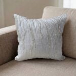 Coussin carré pailleté blanc