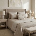 Couvre-lit 8 pièces - Beige pailleté