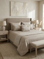 Couvre-lit 8 pièces - Beige pailleté