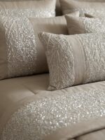 Couvre-lit 8 pièces - Beige pailleté – Image 3