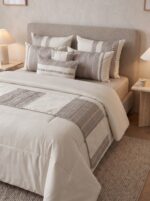 Couvre-lit 8 pièces - Géométrique grège et gris – Image 2