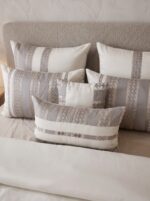 Couvre-lit 8 pièces - Géométrique grège et gris – Image 3