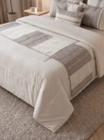 Couvre-lit 8 pièces - Géométrique grège et gris – Image 4